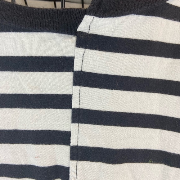 PacSun Black and White Striped Long Sleeved Tee Oversized Asymmetric Large - Picture 8 of 9